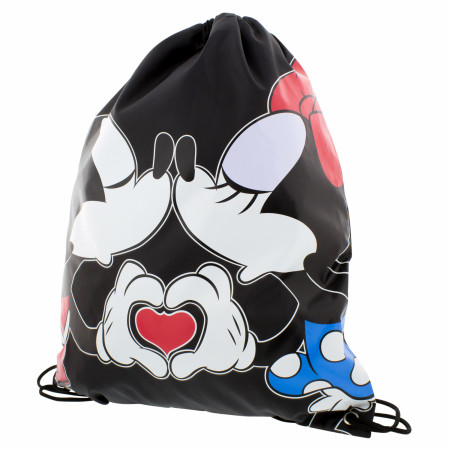 Mickey & Minnie Mouse Kiss Drawstring Tote Bag